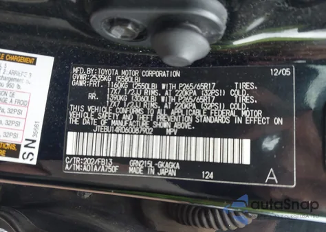 2006 Toyota 4Runner Sr5 Sport V6 from USA, damaged, VIN JTEBU14R060087902